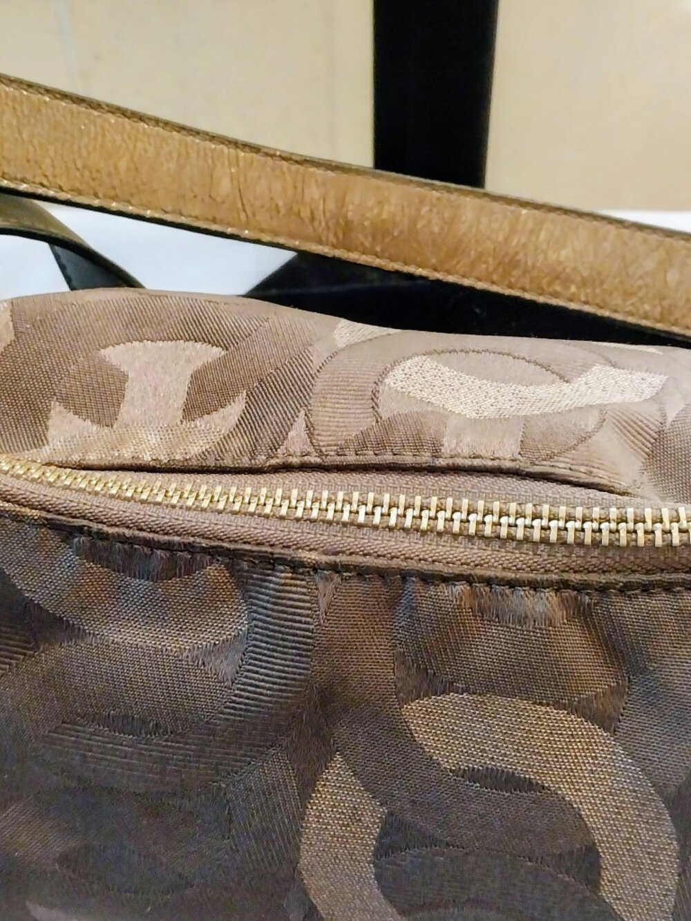 Coach Kristin Op Art Charcoal Gray/Silver Signature Hobo Crossbody Handbag - Picture 9 of 12